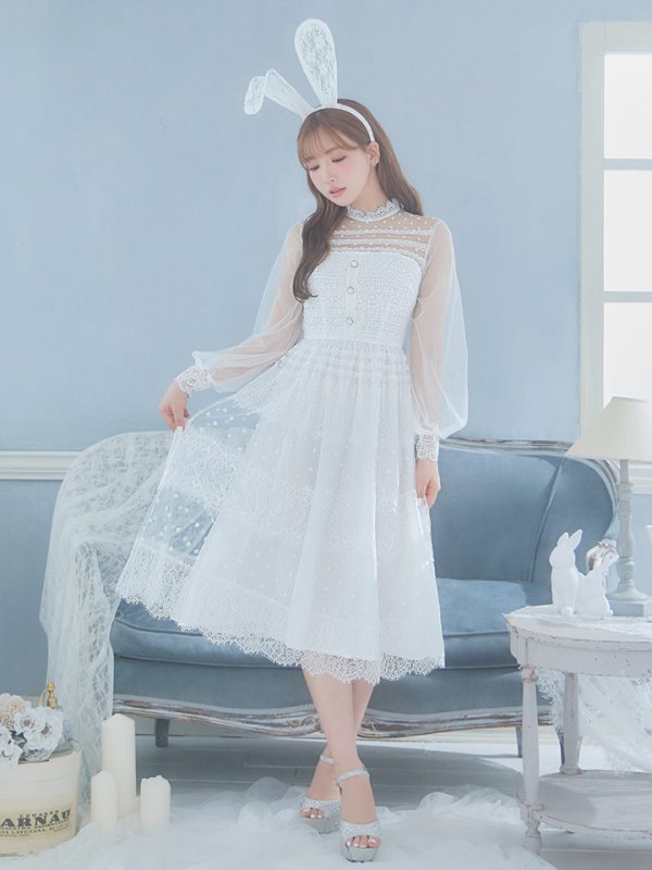 画像2: 【SALE!!】【即日発送】バニーワンピースコスプレ/レースワンピース【sugar nineハロウィン3点セット】【S-Lサイズ/1カラー】[HC03] (2)