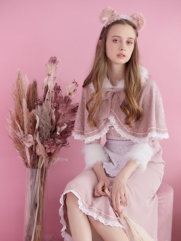 画像25: 【SALE!!】【即日発送】ファーポンチョ付きベアメイドコスプレ/ワンピースコスプレ【sugar nineハロウィン4点セット】【S-Lサイズ/1カラー】[OF01] (25)