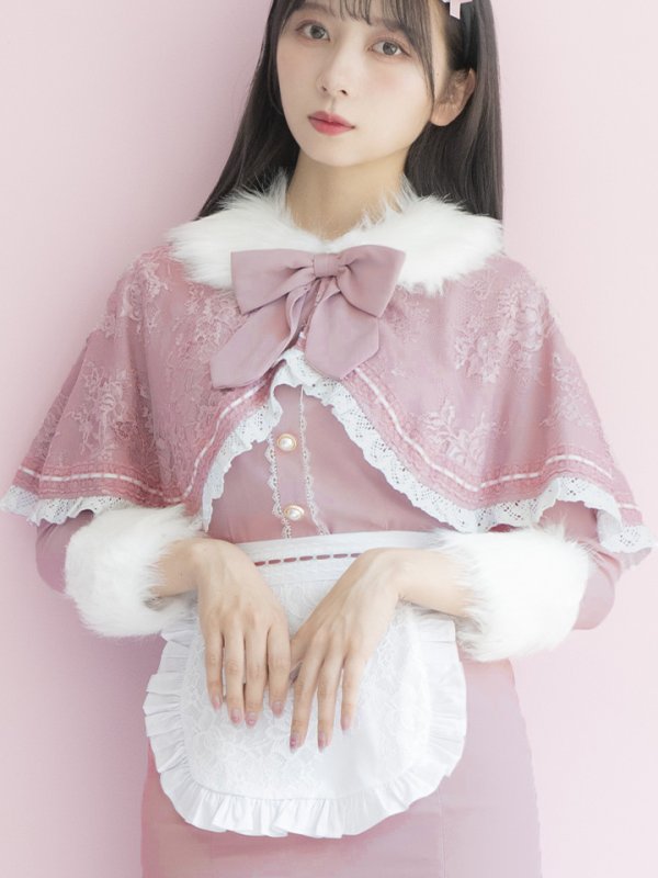 画像5: 【SALE!!】【即日発送】ファーポンチョ付きベアメイドコスプレ/ワンピースコスプレ【sugar nineハロウィン4点セット】【S-Lサイズ/1カラー】[OF01] (5)