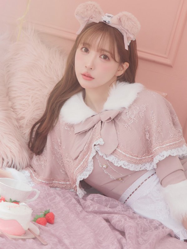 画像16: 【SALE!!】【即日発送】ファーポンチョ付きベアメイドコスプレ/ワンピースコスプレ【sugar nineハロウィン4点セット】【S-Lサイズ/1カラー】[OF01] (16)