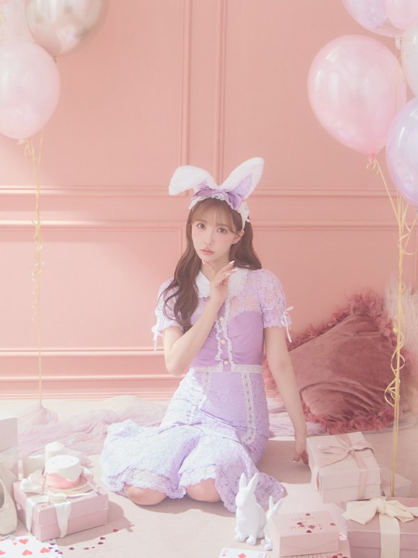 画像6: 【SALE!!】【即日発送】バニーレースワンピースコスプレ/マーメイドスカート【sugar nineハロウィン3点セット】【S-Lサイズ/2カラー】(SU220153)[OF01] (6)