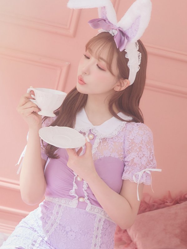 画像7: 【SALE!!】【即日発送】バニーレースワンピースコスプレ/マーメイドスカート【sugar nineハロウィン3点セット】【S-Lサイズ/2カラー】(SU220153)[OF01] (7)