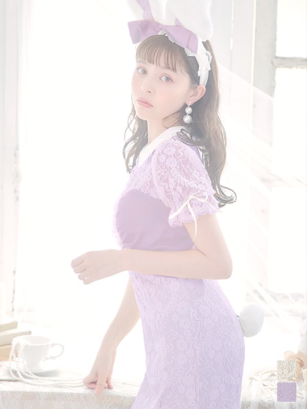 画像3: 【SALE!!】【即日発送】【ハロウィン】 バニーレースワンピースコスプレ 【コスプレ3点セット】【S-Lサイズ/2カラー】[OF01] (3)