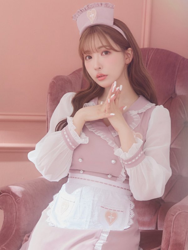 画像10: 【即日発送】ナースコスプレ/ワンピースコスプレ/Aライン/フレアスカート【sugar nineハロウィン3点セット】【S-Lサイズ/1カラー】(SU220155)[OF01] (10)