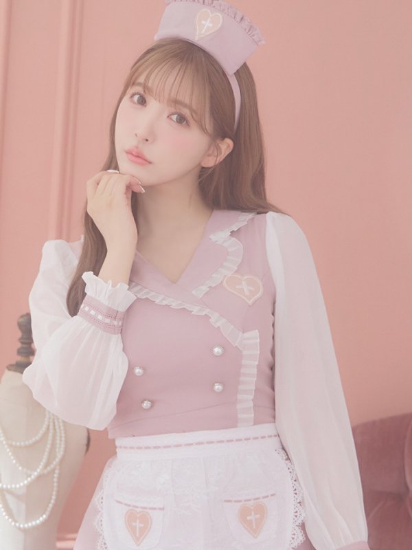 画像13: 【即日発送】ナースコスプレ/ワンピースコスプレ/Aライン/フレアスカート【sugar nineハロウィン3点セット】【S-Lサイズ/1カラー】(SU220155)[OF01] (13)