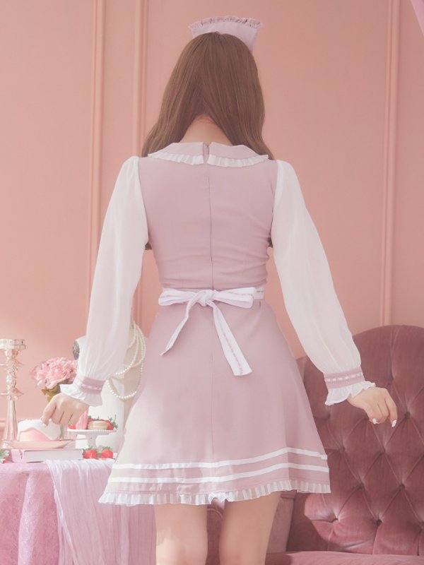 画像15: 【即日発送】ナースコスプレ/ワンピースコスプレ/Aライン/フレアスカート【sugar nineハロウィン3点セット】【S-Lサイズ/1カラー】(SU220155)[OF01] (15)