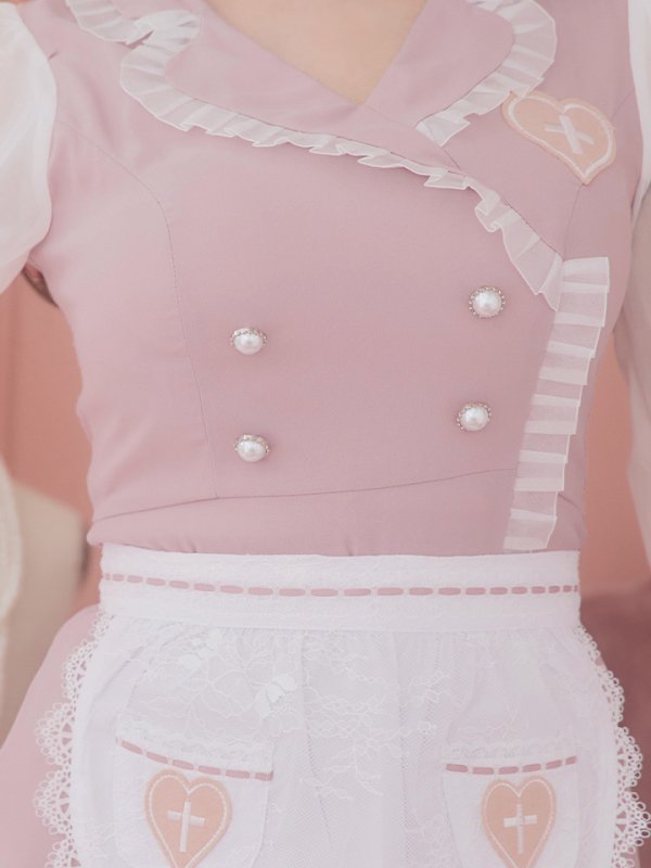 画像16: 【即日発送】ナースコスプレ/ワンピースコスプレ/Aライン/フレアスカート【sugar nineハロウィン3点セット】【S-Lサイズ/1カラー】(SU220155)[OF01] (16)