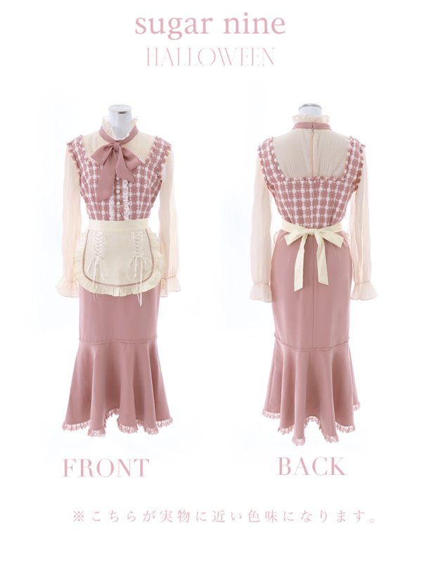 画像12: 【即日発送】ツイードキャットワンピースコスプレ/マーメイドスカート【sugar nineハロウィン3点セット】【S-Lサイズ/1カラー】[OF01] (12)