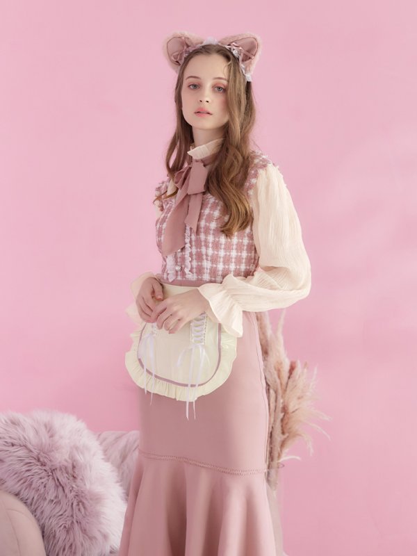 画像6: 【即日発送】ツイードキャットワンピースコスプレ/マーメイドスカート【sugar nineハロウィン3点セット】【S-Lサイズ/1カラー】[OF01] (6)