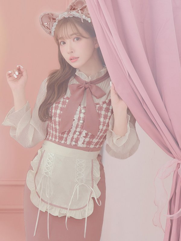 画像2: 【即日発送】ツイードキャットワンピースコスプレ/マーメイドスカート【sugar nineハロウィン3点セット】【S-Lサイズ/1カラー】[HC03] (2)