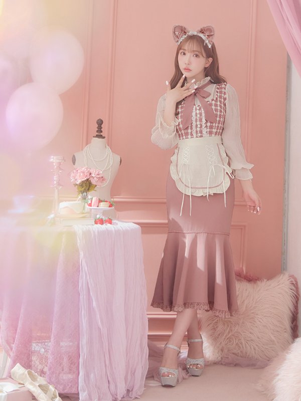 画像5: 【即日発送】ツイードキャットワンピースコスプレ/マーメイドスカート【sugar nineハロウィン3点セット】【S-Lサイズ/1カラー】[HC03] (5)