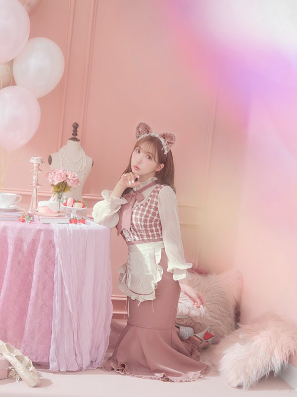 画像9: 【即日発送】ツイードキャットワンピースコスプレ/マーメイドスカート【sugar nineハロウィン3点セット】【S-Lサイズ/1カラー】[HC03] (9)