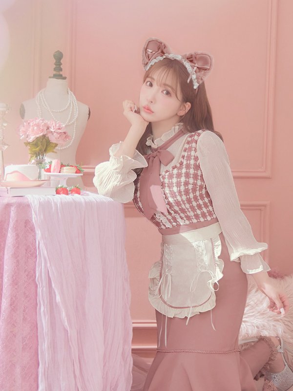 画像12: 【即日発送】ツイードキャットワンピースコスプレ/マーメイドスカート【sugar nineハロウィン3点セット】【S-Lサイズ/1カラー】[HC03] (12)