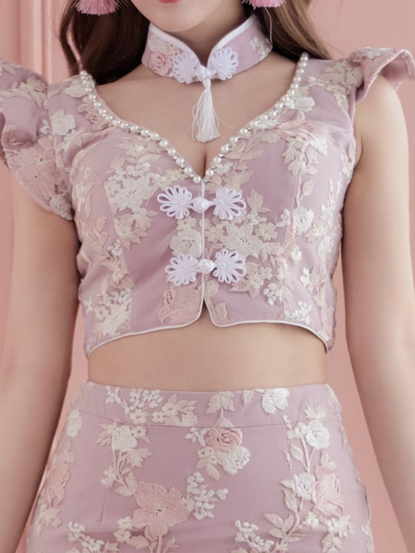 画像6: 【SALE!!】【即日発送】セットアップチャイナドレスコスプレ【sugar nineハロウィン4点セット】【XS-Lサイズ/2カラー】(SE01YN-WH)[OF01] (6)