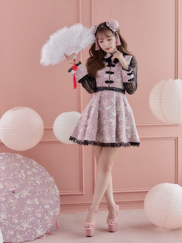 画像8: 【即日発送】Aライン/フレアスカートチャイナコスプレ【sugar nineハロウィン3点セット】【S-Mサイズ/2カラー】[HC03] (8)