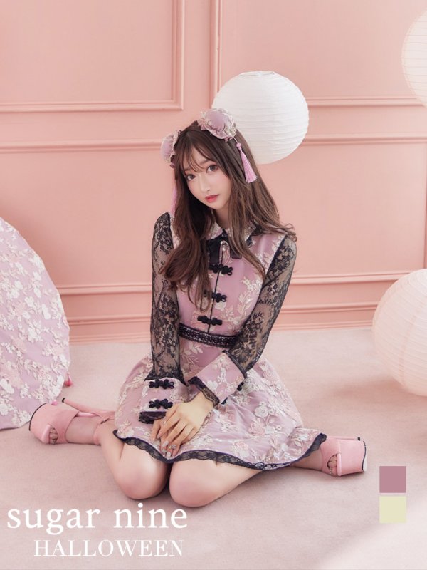 画像15: 【即日発送】Aライン/フレアスカートチャイナコスプレ【sugar nineハロウィン3点セット】【S-Mサイズ/2カラー】[HC03] (15)