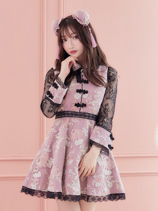 画像5: 【即日発送】Aライン/フレアスカートチャイナコスプレ【sugar nineハロウィン3点セット】【S-Mサイズ/2カラー】[HC03] (5)