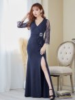 画像3: SALE!カシュクールドレープドレス/ワンカラー/ロングスリーブ/レース/谷間見せ/背中隠し/ロングドレス/キャバドレス 【S-Lサイズ/2カラー】[HC03] 【TN】 (3)