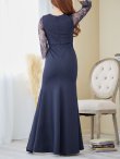 画像7: SALE!カシュクールドレープドレス/ワンカラー/ロングスリーブ/レース/谷間見せ/背中隠し/ロングドレス/キャバドレス 【S-Lサイズ/2カラー】[HC03] 【TN】 (7)