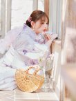 画像13: 【即日発送】可憐なパープルxホワイト牡丹浴衣【浴衣３点セット 浴衣/帯/下駄】OBI-siwa-202-ok-6-W / HIMO-900-yn-8-P / YA-943-kj-BAKEDP / HEKO-800-sb-4-P / GETA-02-ok-2-IV [YMT] (13)