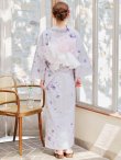 画像15: 【即日発送】可憐なパープルxホワイト牡丹浴衣【浴衣３点セット 浴衣/帯/下駄】OBI-siwa-202-ok-6-W / HIMO-900-yn-8-P / YA-943-kj-BAKEDP / HEKO-800-sb-4-P / GETA-02-ok-2-IV [YMT] (15)