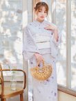 画像2: 【即日発送】可憐なパープルxホワイト牡丹浴衣【浴衣３点セット 浴衣/帯/下駄】OBI-siwa-202-ok-6-W / HIMO-900-yn-8-P / YA-943-kj-BAKEDP / HEKO-800-sb-4-P / GETA-02-ok-2-IV [YMT] (2)