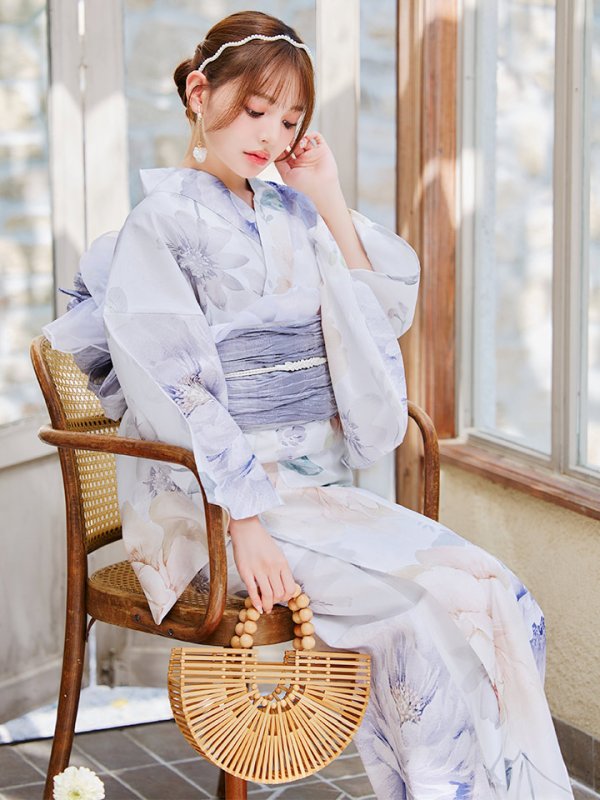 画像11: 【即日発送】シャーベットフラワー牡丹浴衣【浴衣３点セット 浴衣/帯/下駄】[YMT] (11)