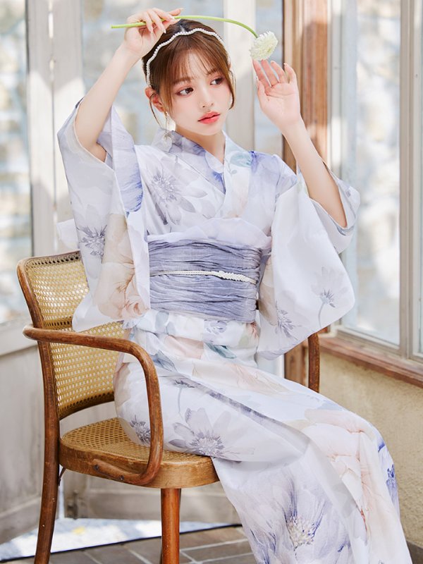 画像12: 【即日発送】シャーベットフラワー牡丹浴衣【浴衣３点セット 浴衣/帯/下駄】[YMT] (12)