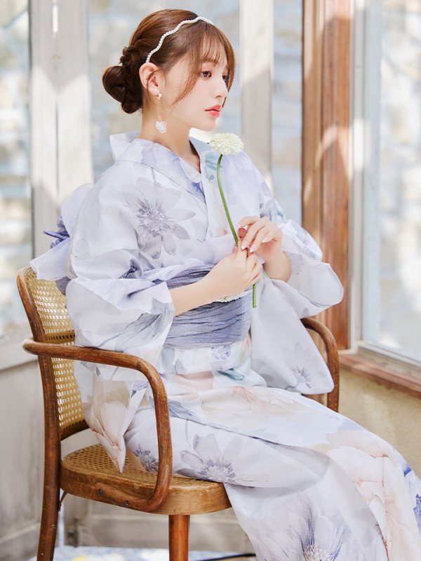 画像13: 【即日発送】シャーベットフラワー牡丹浴衣【浴衣３点セット 浴衣/帯/下駄】[YMT] (13)