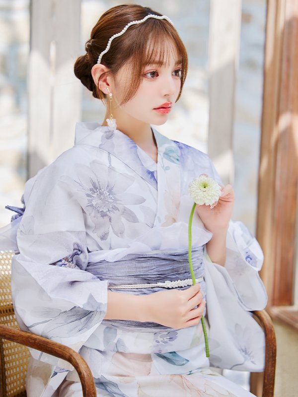 画像14: 【即日発送】シャーベットフラワー牡丹浴衣【浴衣３点セット 浴衣/帯/下駄】[YMT] (14)