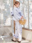 画像5: 【即日発送】シャーベットフラワー牡丹浴衣【浴衣３点セット 浴衣/帯/下駄】OBI-g-500-kj-8-GY / HIMO-900-yn-5-IV / HEKO-800-sb-5-WH / YA-1079-kj-6-W / GETA-01-kj-3-IV/ [YMT] (5)