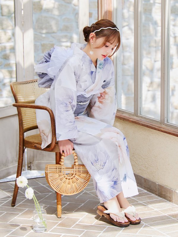 画像9: 【即日発送】シャーベットフラワー牡丹浴衣【浴衣３点セット 浴衣/帯/下駄】[YMT] (9)