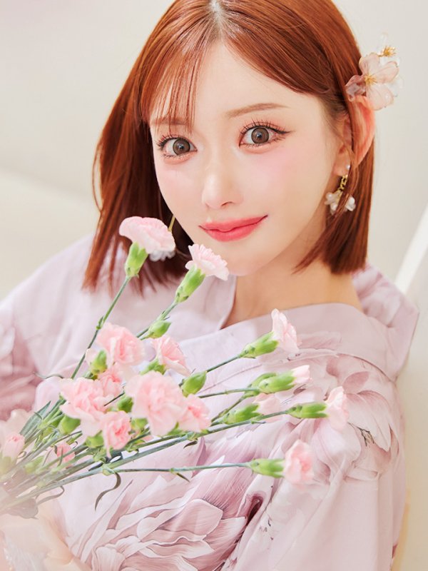 画像7: 【即日発送】くすみピンクアンティークフラワー浴衣  【浴衣３点セット 浴衣/帯/下駄】[OF04] (7)