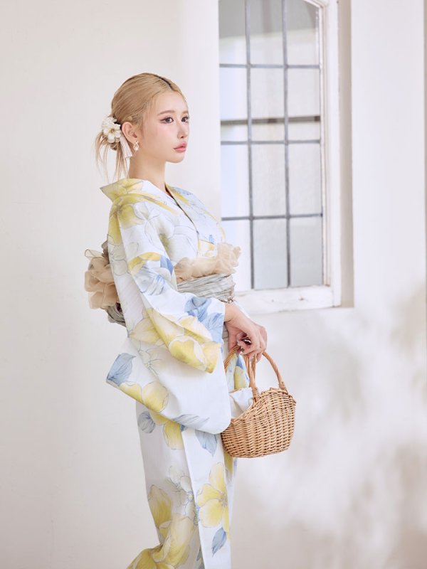 画像11: ヘルシー油彩牡丹浴衣  【浴衣３点セット 浴衣/帯/下駄】[YMT] (11)