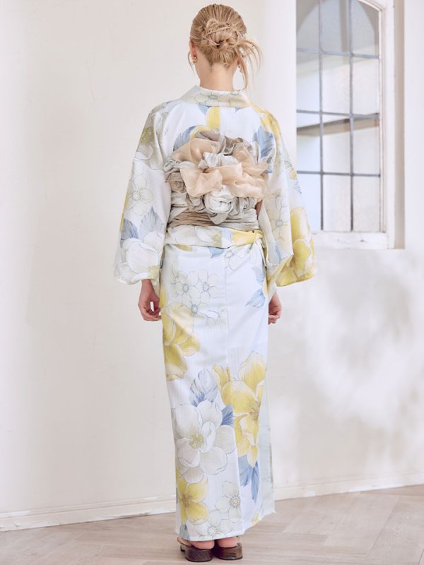 画像20: ヘルシー油彩牡丹浴衣  【浴衣３点セット 浴衣/帯/下駄】[YMT] (20)