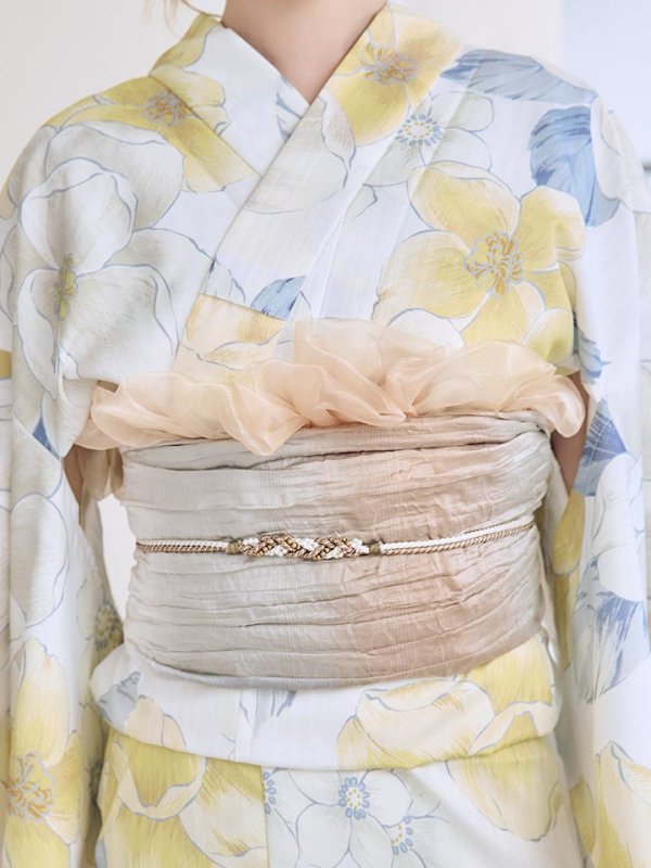 画像21: ヘルシー油彩牡丹浴衣  【浴衣３点セット 浴衣/帯/下駄】[YMT] (21)