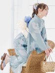 画像9: 【予約 / 5月中旬発送予定】ブルーホワイトフラワー柄浴衣  【浴衣３点セット 浴衣/帯/下駄】OBI-siwa-200-kj-13-OW / HIMO-900-yn-5-IV / HEKO-800-sb-2-BE / YA-953-kn-BL / YA-1070-kn-DusBL / GETA-01-kj-2-BL / [y/OF01] (9)