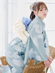 画像12: 【予約 / 5月中旬発送予定】ブルーホワイトフラワー柄浴衣  【浴衣３点セット 浴衣/帯/下駄】OBI-siwa-200-kj-13-OW / HIMO-900-yn-5-IV / HEKO-800-sb-2-BE / YA-953-kn-BL / YA-1070-kn-DusBL / GETA-01-kj-2-BL / [y/OF01] (12)