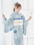 画像7: 【予約 / 5月中旬発送予定】ブルーホワイトフラワー柄浴衣  【浴衣３点セット 浴衣/帯/下駄】OBI-siwa-200-kj-13-OW / HIMO-900-yn-5-IV / HEKO-800-sb-2-BE / YA-953-kn-BL / YA-1070-kn-DusBL / GETA-01-kj-2-BL / [y/OF01] (7)