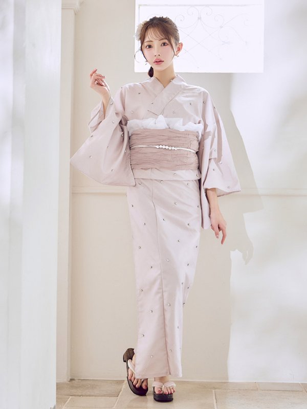 画像7: アーガイルビジュー浴衣  【浴衣３点セット 浴衣/帯/下駄】[YMT] (7)