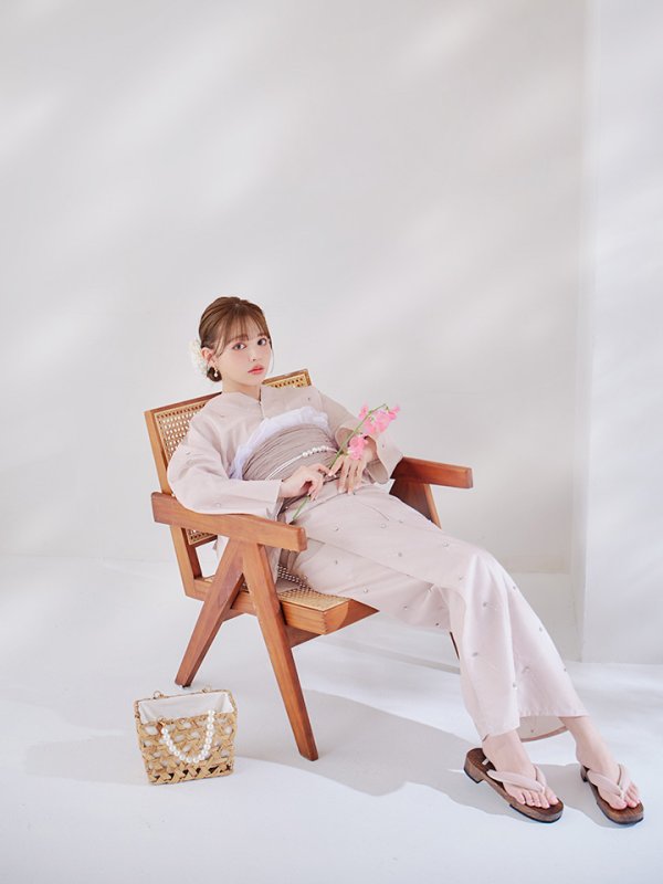 画像12: 【即日発送】アーガイルビジュー浴衣  【浴衣３点セット 浴衣/帯/下駄】[YMT] (12)