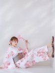 画像2: ニュアンスピンク水彩朝顔浴衣 【浴衣3点セット 浴衣/帯/下駄】 OBI-g-500-kj-7-GYGE / HIMO-900-yn-8-P / HEKO-800-sb-5-W / YA-924-cm-PBE / YA-943-kj-PL / GETA-01-kj-7-P / [YMT] (2)