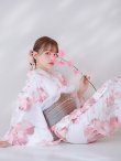 画像3: ニュアンスピンク水彩朝顔浴衣 【浴衣3点セット 浴衣/帯/下駄】 OBI-g-500-kj-7-GYGE / HIMO-900-yn-8-P / HEKO-800-sb-5-W / YA-924-cm-PBE / YA-943-kj-PL / GETA-01-kj-7-P / [YMT] (3)