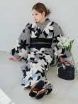 画像18: 白百合鹿子模様浴衣【浴衣３点セット 浴衣/帯/下駄】 OBI-siwa-204-wk-1-B / HIMO-900-yn-1-B / YA-1016-kj-CL / GETA-01-kj-1-B / [y/OF01] (18)