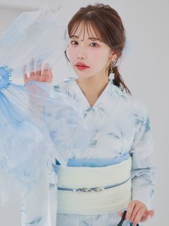 水彩の涼花な牡丹浴衣