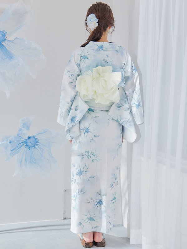 画像20: 【即日発送】水彩の涼花な牡丹浴衣  【浴衣３点セット 浴衣/帯/下駄】[YMT] (20)