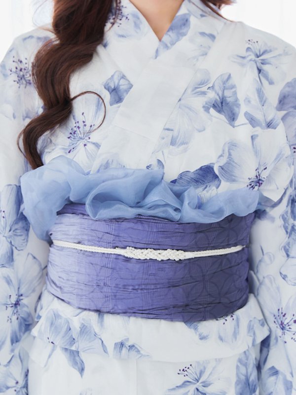 画像18: 【即日発送】モダンフラワー大人エレガント浴衣  【浴衣３点セット 浴衣/帯/下駄】[OF04] (18)