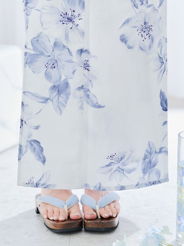 画像19: 【即日発送】モダンフラワー大人エレガント浴衣  【浴衣３点セット 浴衣/帯/下駄】[OF04] (19)