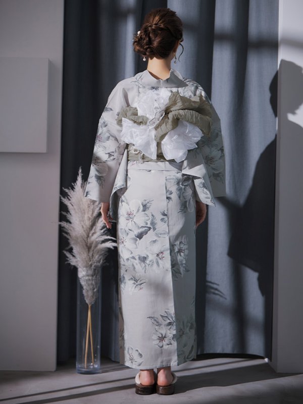 画像15: 【即日発送】クラシカルフラワー大人モード浴衣  【浴衣３点セット 浴衣/帯/下駄】[YMT] (15)