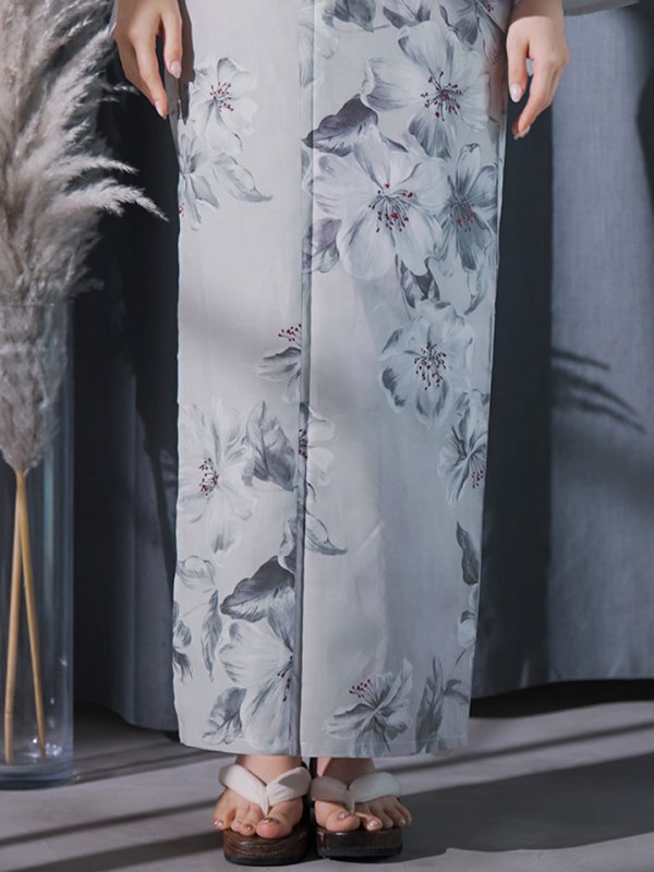 画像17: 【即日発送】クラシカルフラワー大人モード浴衣  【浴衣３点セット 浴衣/帯/下駄】[YMT] (17)